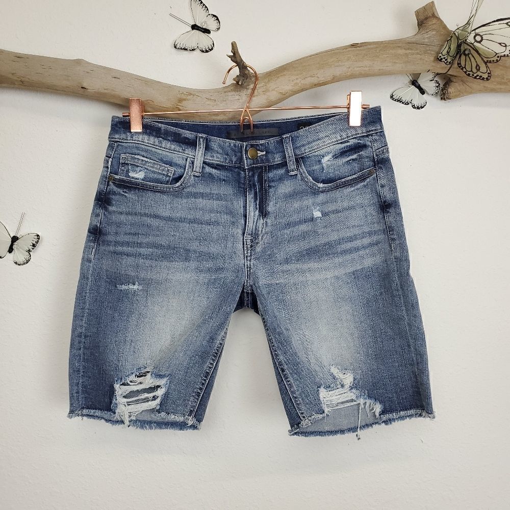 SP Black label distressed Bermuda denim shorts